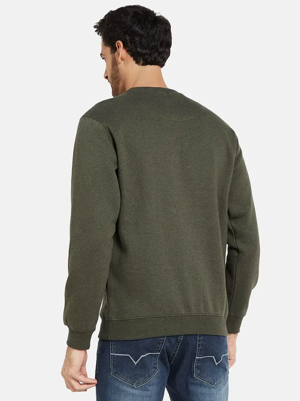 Octave Men Olive Green Sweatshirt