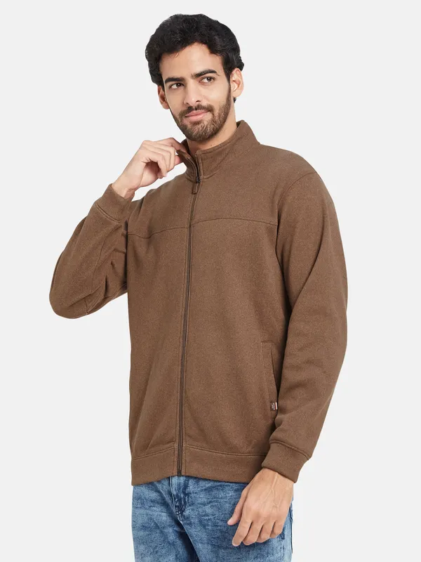 Octave Mock Collar Fleece Front Open Sweatshirt