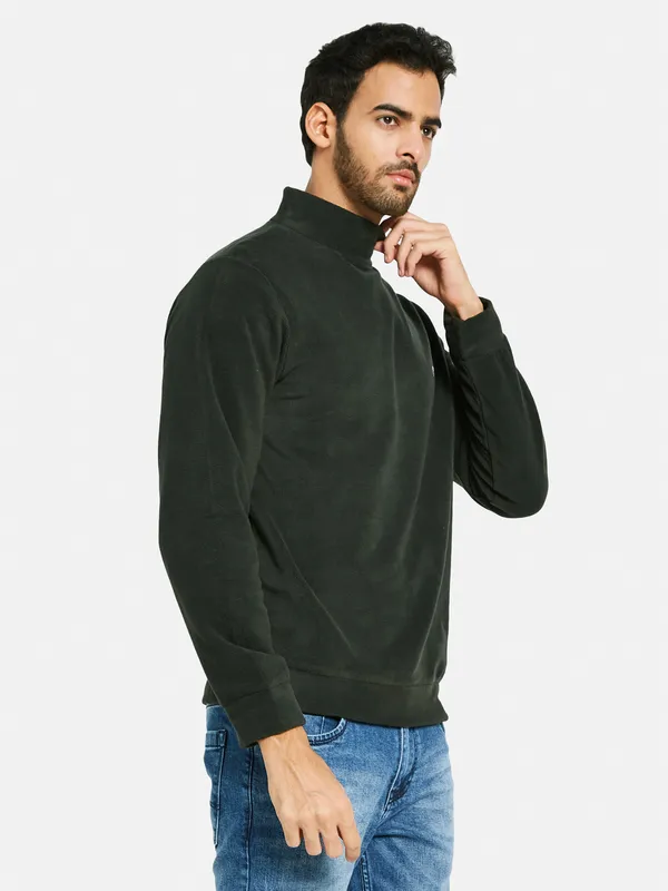 Octave Men Olive Green Sweatshirt