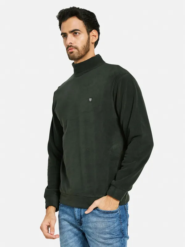 Octave Men Olive Green Sweatshirt