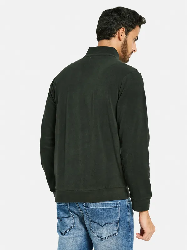 Octave Men Olive Green Sweatshirt