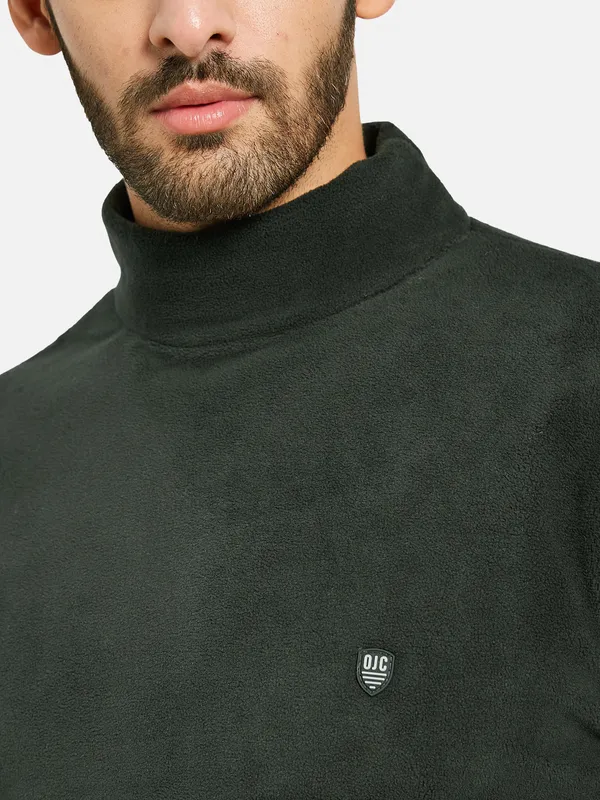 Octave Men Olive Green Sweatshirt