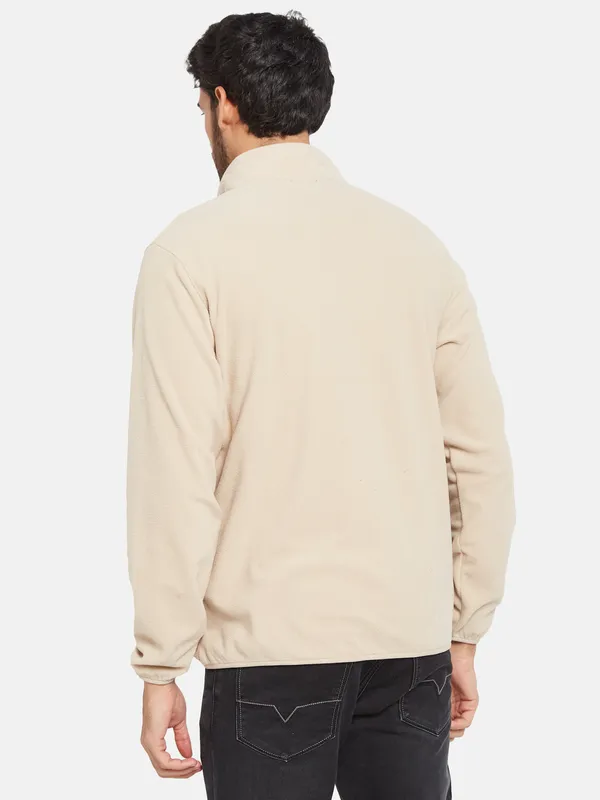 Octave Men Cream-Coloured Sweatshirt