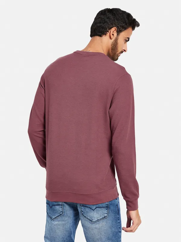 Octave Men Maroon Sweatshirt