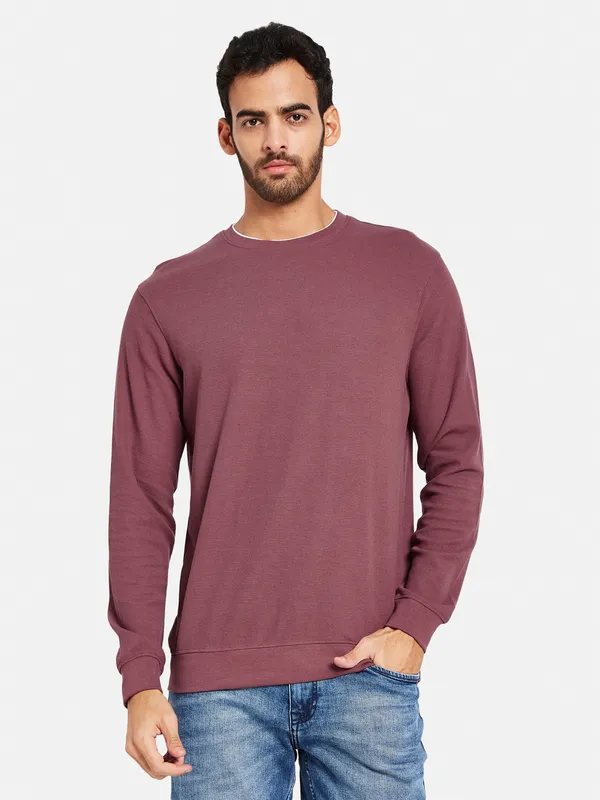 Octave Men Maroon Sweatshirt