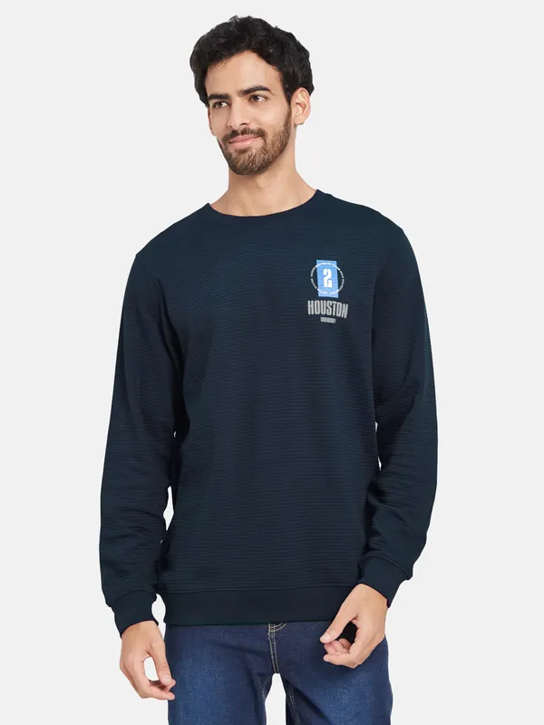 Octave Typography Printed Fleece Pullover