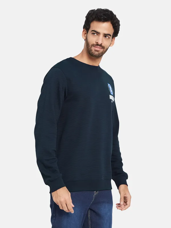 Octave Typography Printed Fleece Pullover