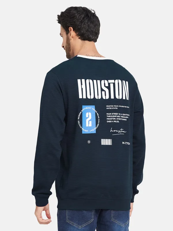 Octave Typography Printed Fleece Pullover