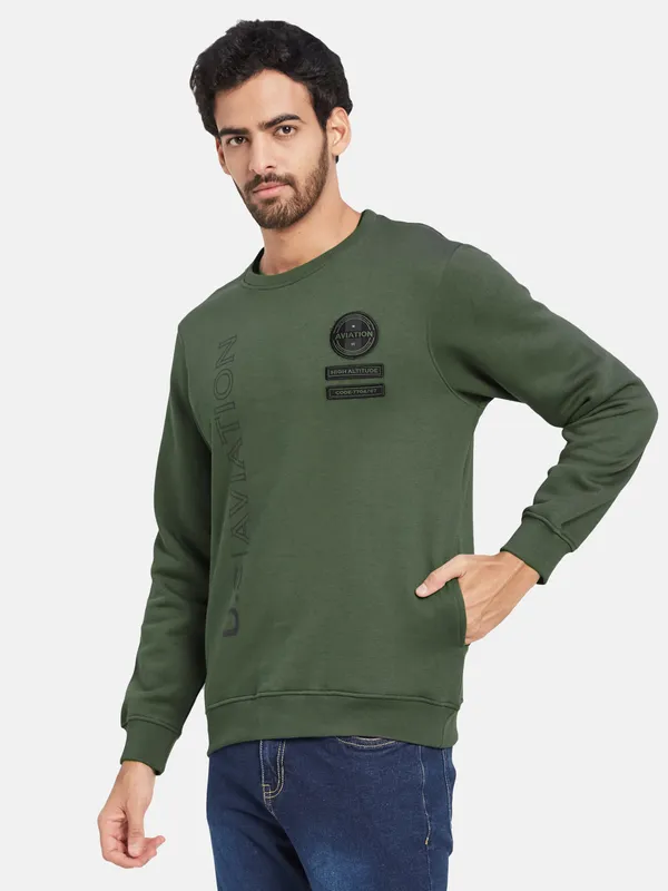 Octave Typographic Printed Fleece Sweatshirt