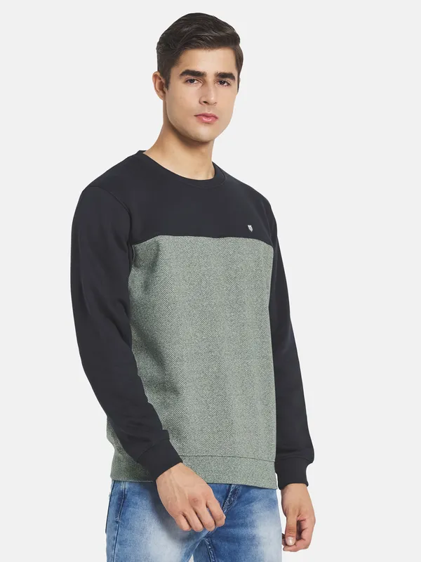 Men Grey Colourblocked Sweatshirt