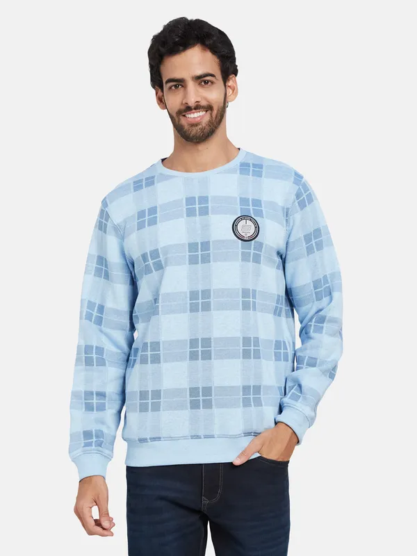 Octave Checked Fleece Pullover Sweatshirt