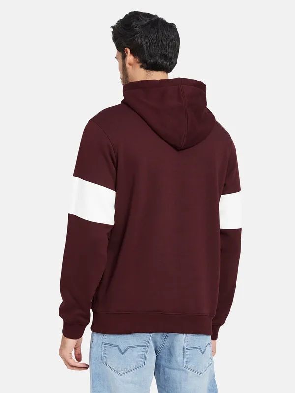 Octave Striped Long Sleeves Fleece Hood Pullover Sweatshirt