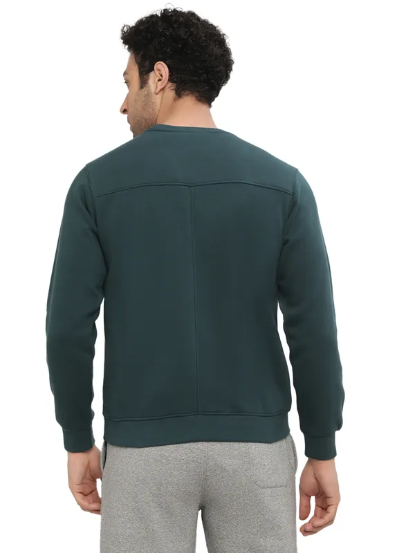 Octave Men Green Printed Sweatshirt