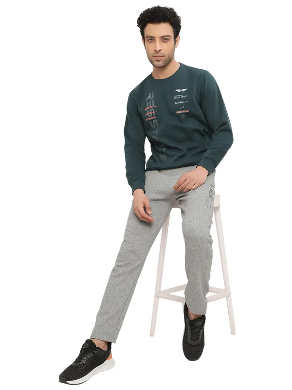 Octave Men Green Printed Sweatshirt