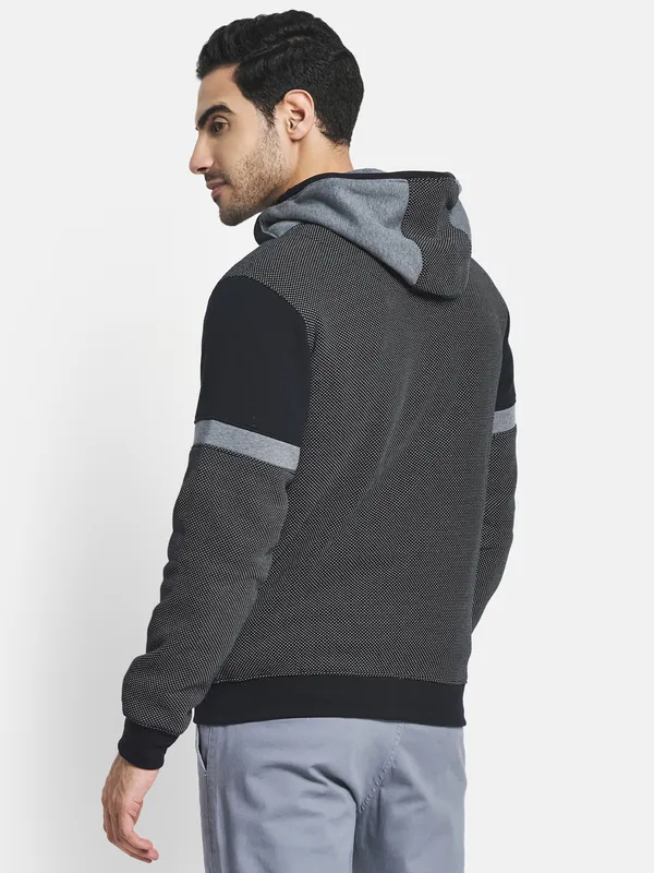 Men Navy Blue Hooded Sweatshirt