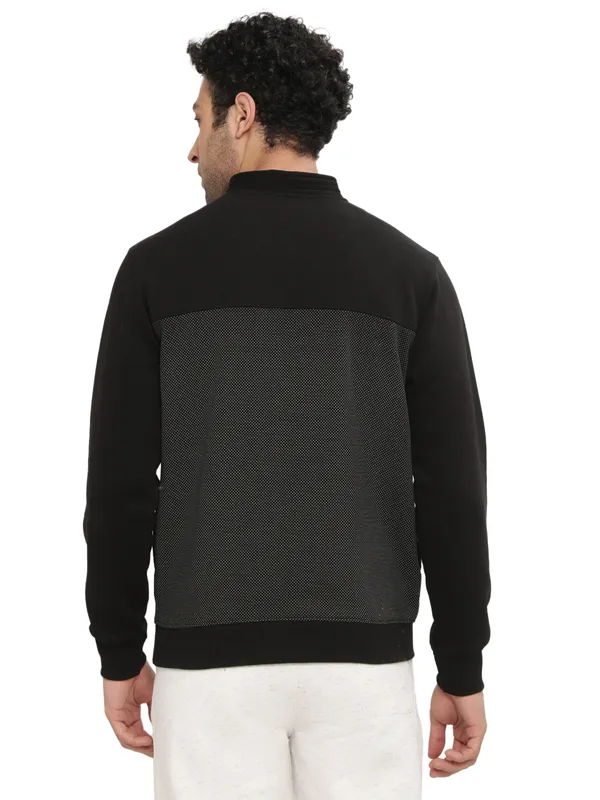 Octave Men Black Colourblocked Sweatshirt