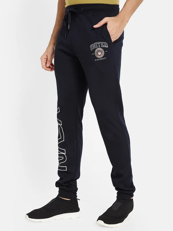 Octave Men Printed Mid-Rise Joggers