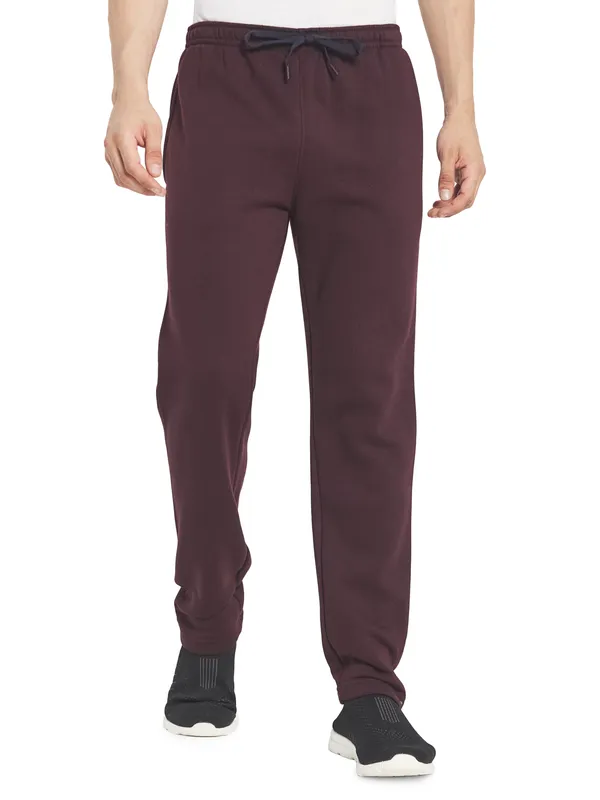 Octave Men Maroon Solid Tracksuit