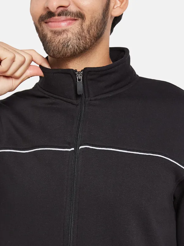 Octave Men Mock Collar Jacket with Mid Rise Track Pant