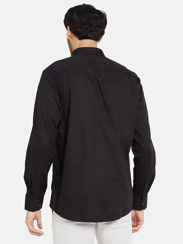 METTLE Men Black Opaque Casual Shirt