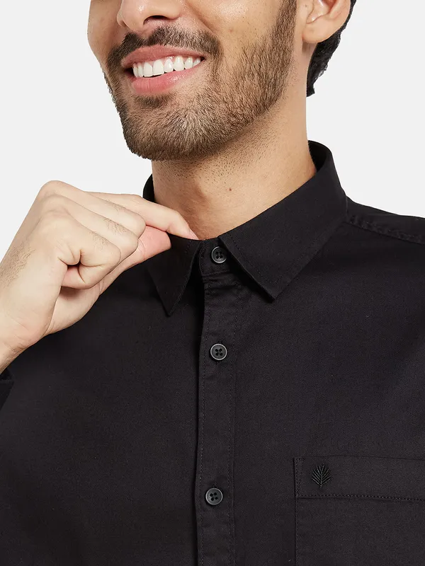 METTLE Men Black Opaque Casual Shirt