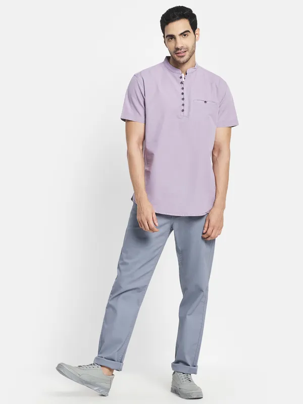 Men Purple Casual Shirt
