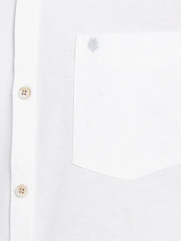 METTLE Men White Opaque Casual Shirt