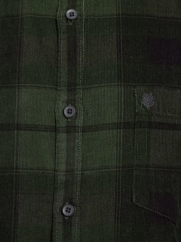 METTLE Men Olive Green Checked Casual Shirt