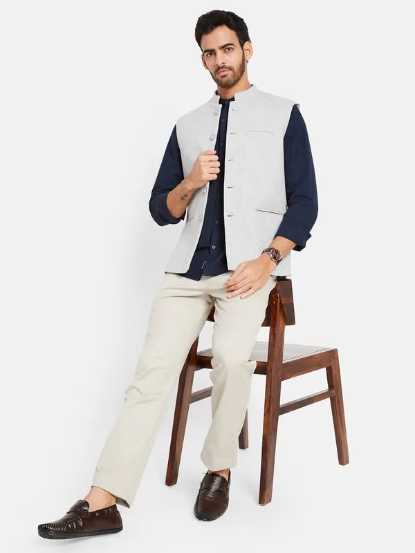 Cotton Linen Nehru Jacket