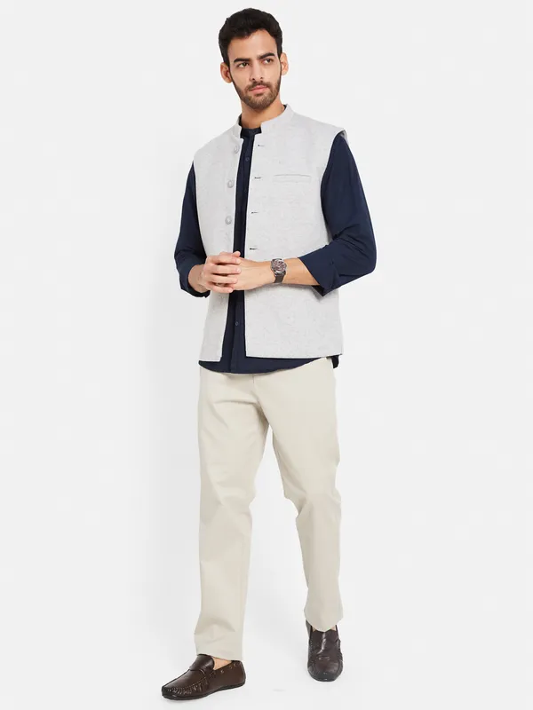 Cotton Linen Nehru Jacket