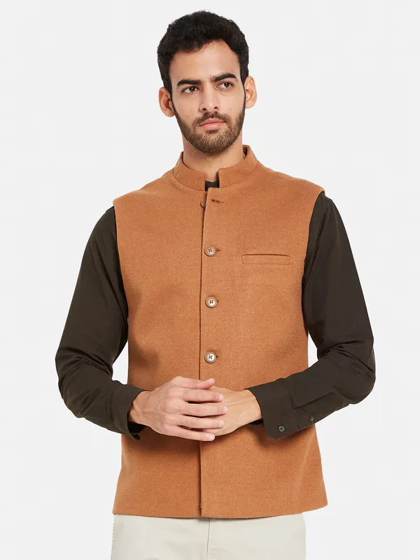 Cotton Linen Nehru Jacket