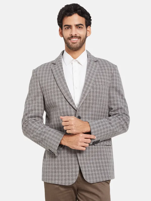 Single Breasted Notched Lapel Collar Tweede Blazer