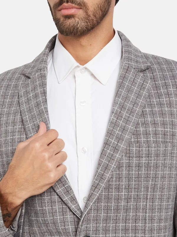 Single Breasted Notched Lapel Collar Tweede Blazer