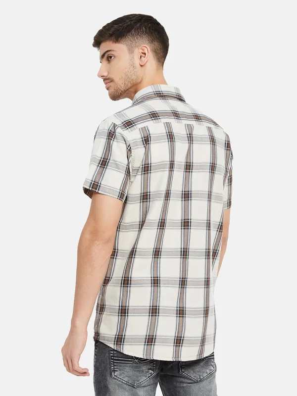 Contrast Check Half Sleeve Shirt