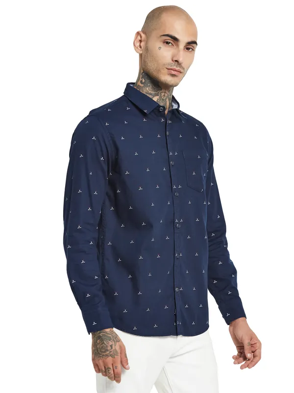METTLE Opaque Printed Casual Shirt