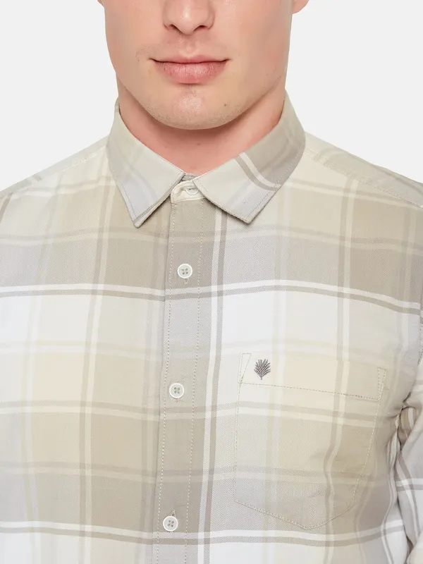 METTLE Tartan Checked Spread Collar Cotton Casual Shirt