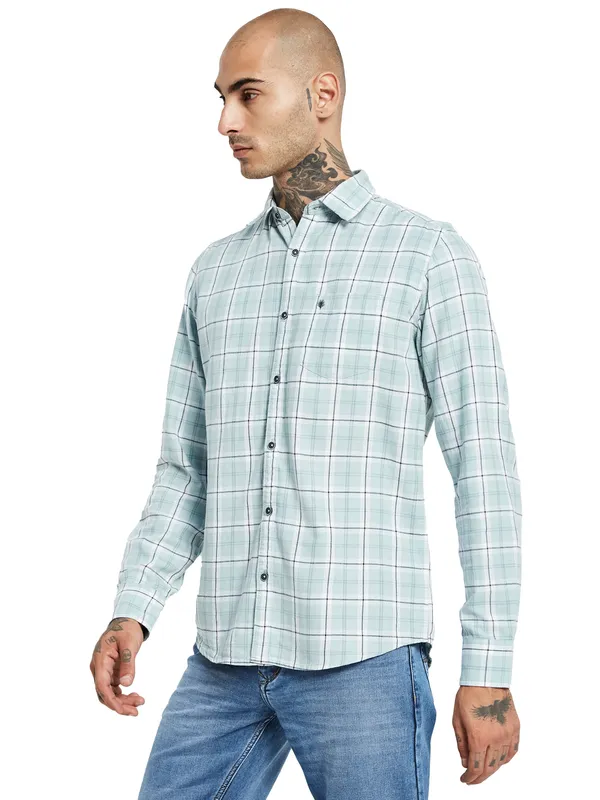 METTLE Checked Opaque Cotton Casual Shirt