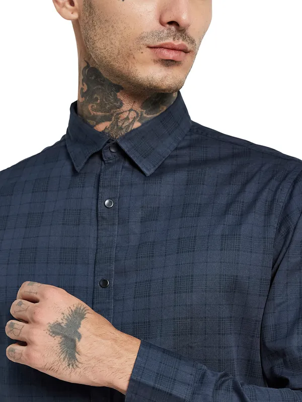 METTLE Opaque Checked Casual Shirt