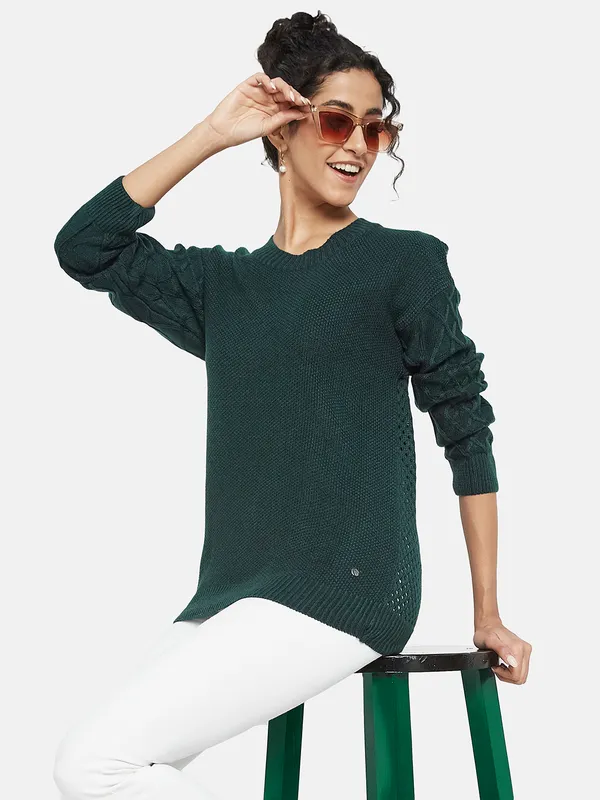 METTLE Women Green Pullover