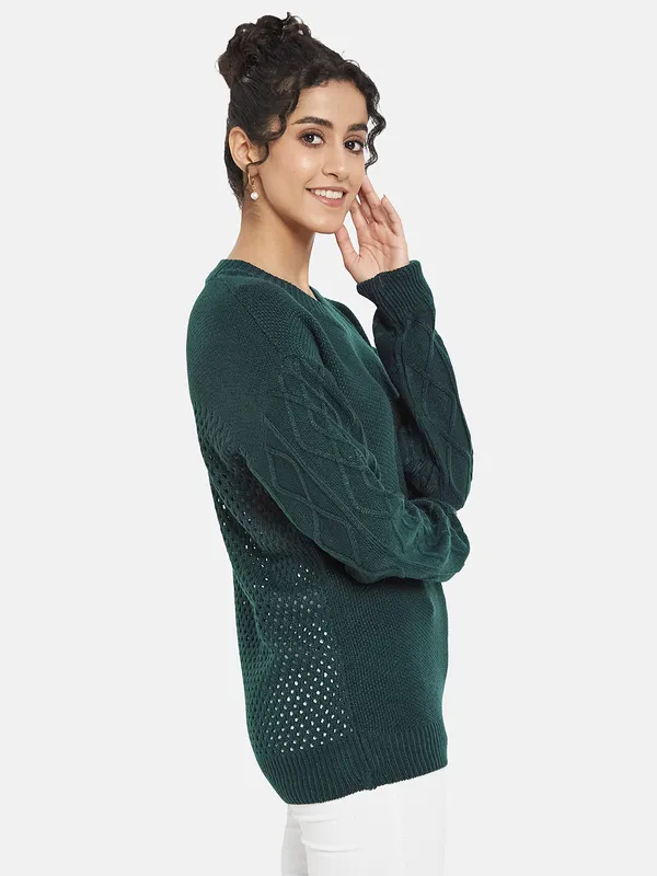 METTLE Women Green Pullover