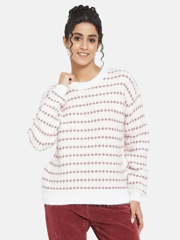 METTLE Women Pink Printed Pullover
