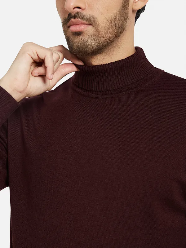 METTLE Men Maroon Pullover