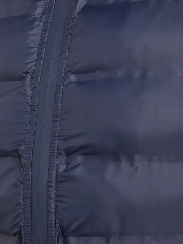 METTLE Men Navy Blue Colourblocked Reversible Tailored Jacket