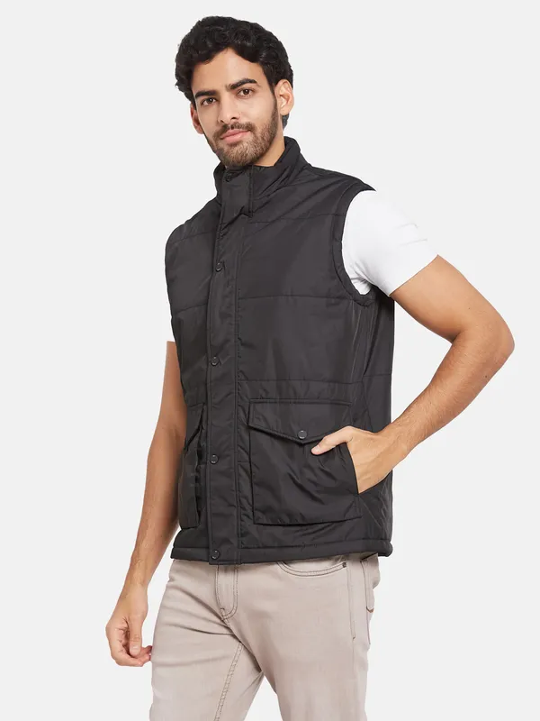 METTLE Men Black Woven Jacket