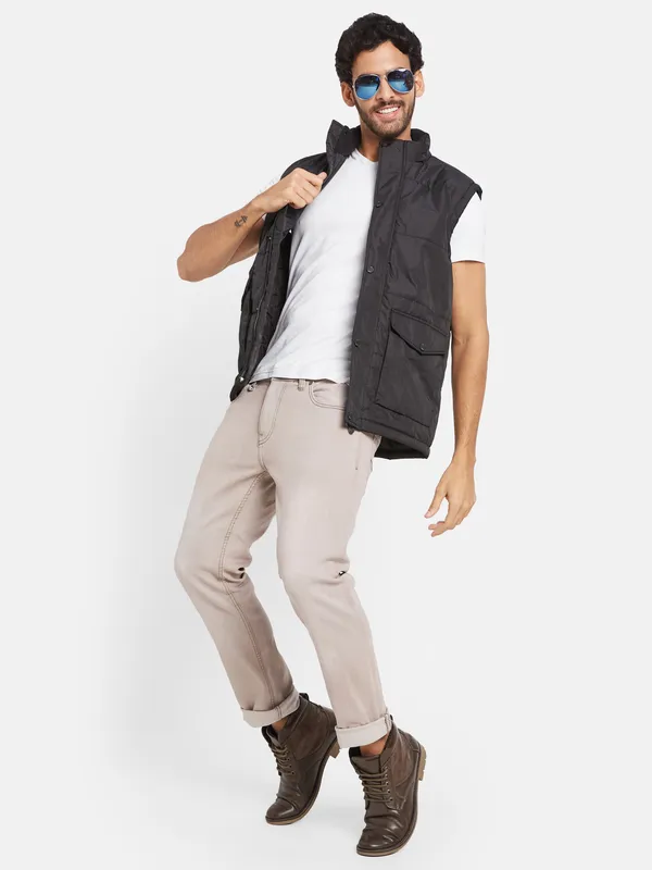 METTLE Men Black Woven Jacket