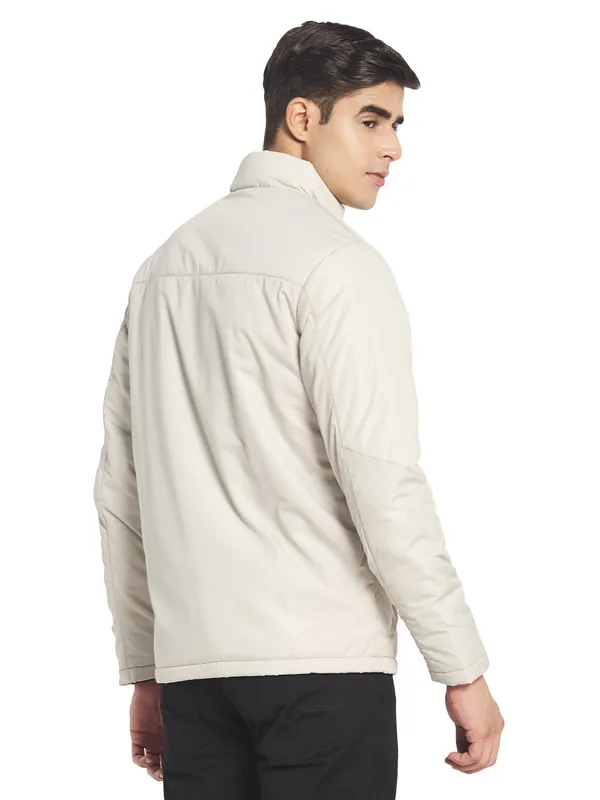 METTLE Men Cream-Coloured Sporty Jacket