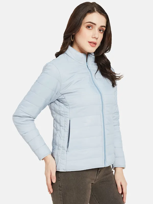 METTLE Women Blue Puffer Jacket