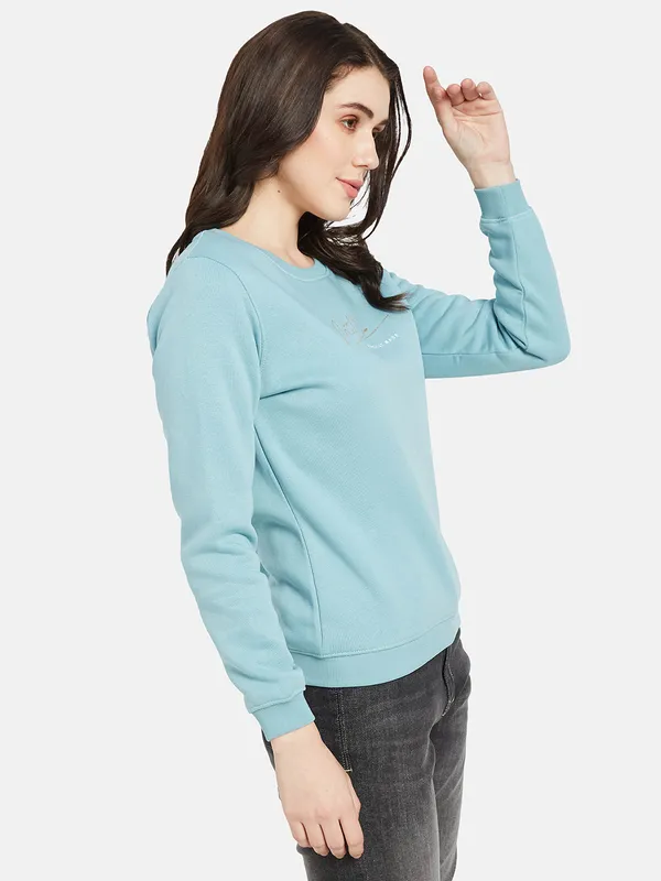 METTLE Women Blue Sweatshirt