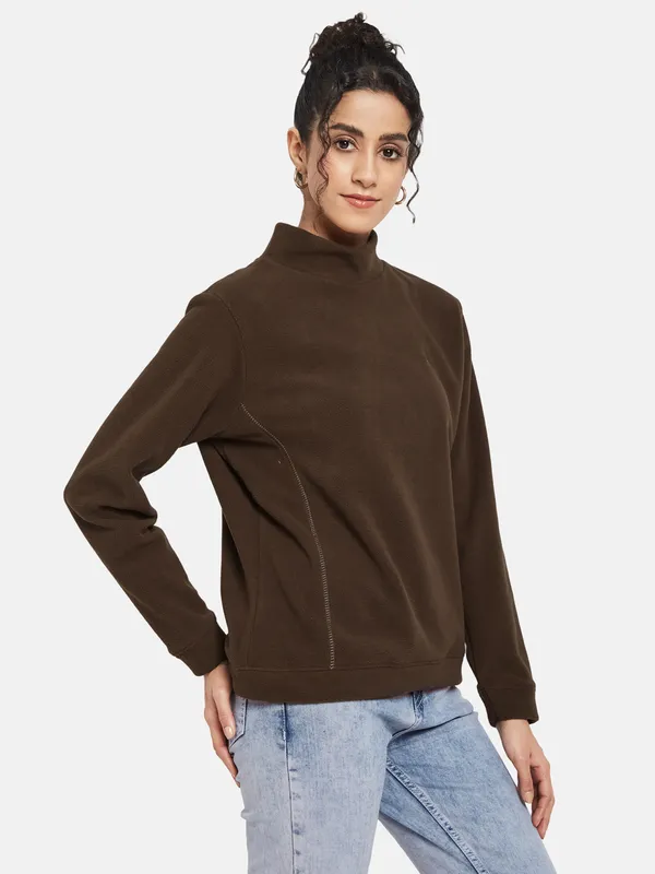 METTLE Women Brown Sweatshirt