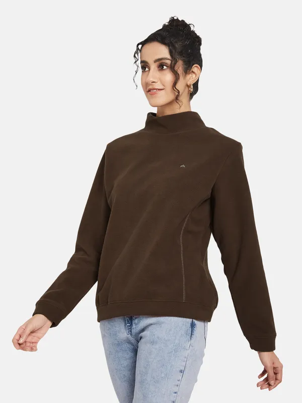 METTLE Women Brown Sweatshirt